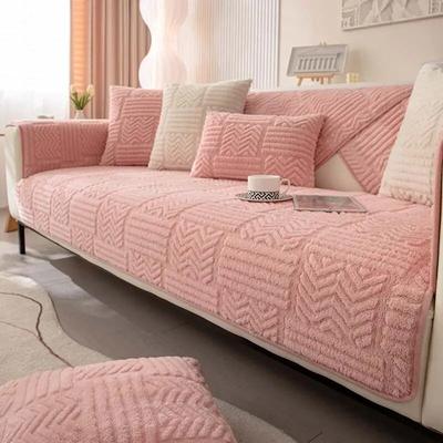 Winter Thickened Super Soft Velvet Sectional Sofa Towel Short Plush Quilted Sofa Cover Luxury Comfortable Non-slip Couch Covers