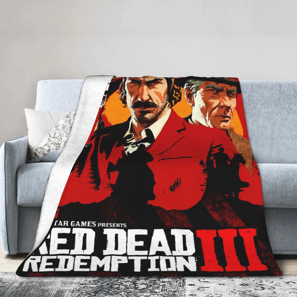 RDR Video Game Inspired Soft Warm Blanket for Bedding Throws Home Decor Perfect for Autumn Kids and Fashionable Bedspread Use