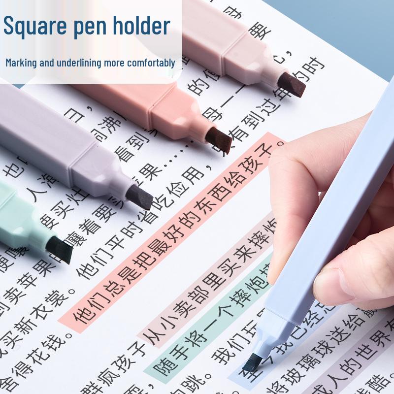Morandi Eye-Protecting Macaron Color Highlighter Pen for Students