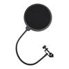 Mic Pop Filter Double Layered Nylon Mesh Microphone Pop Shield with Flexible 360° Gooseneck Clip for