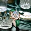 Orologio Meccanico Automatico da Polso da Donna di Lusso con Strass, Design Svuotato, Cinturino in Pelle, Alta Qualità, Moda, Business