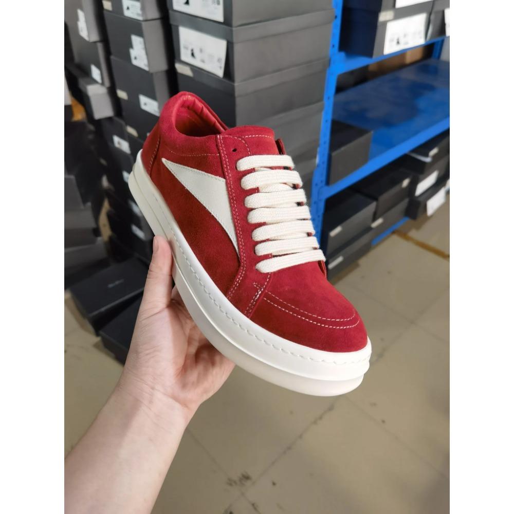 

Rock Vintage Men Genuine Leather Round Casual Shoes Luxury Trainers Lace Up Women Flat Sneakers Hip-hop Street Dunk Shoes 35