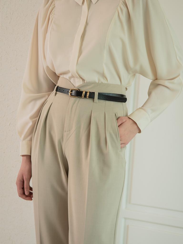 WEDNESDAY DELIGHT Wed Rounded Semi Wide Slacks_2Color