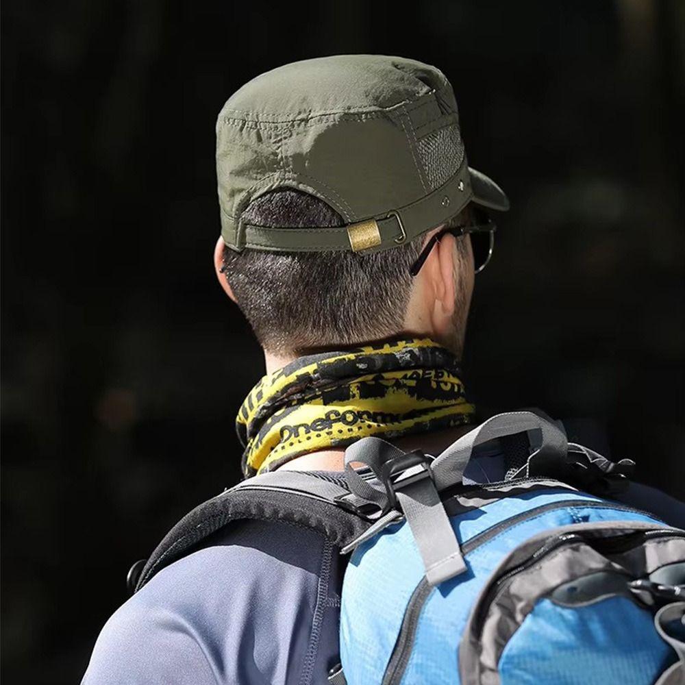 Quick Drying Flat Top Hat Solid Color Men’s Sun Hat Vintage Flat Peaked Cap Male Female