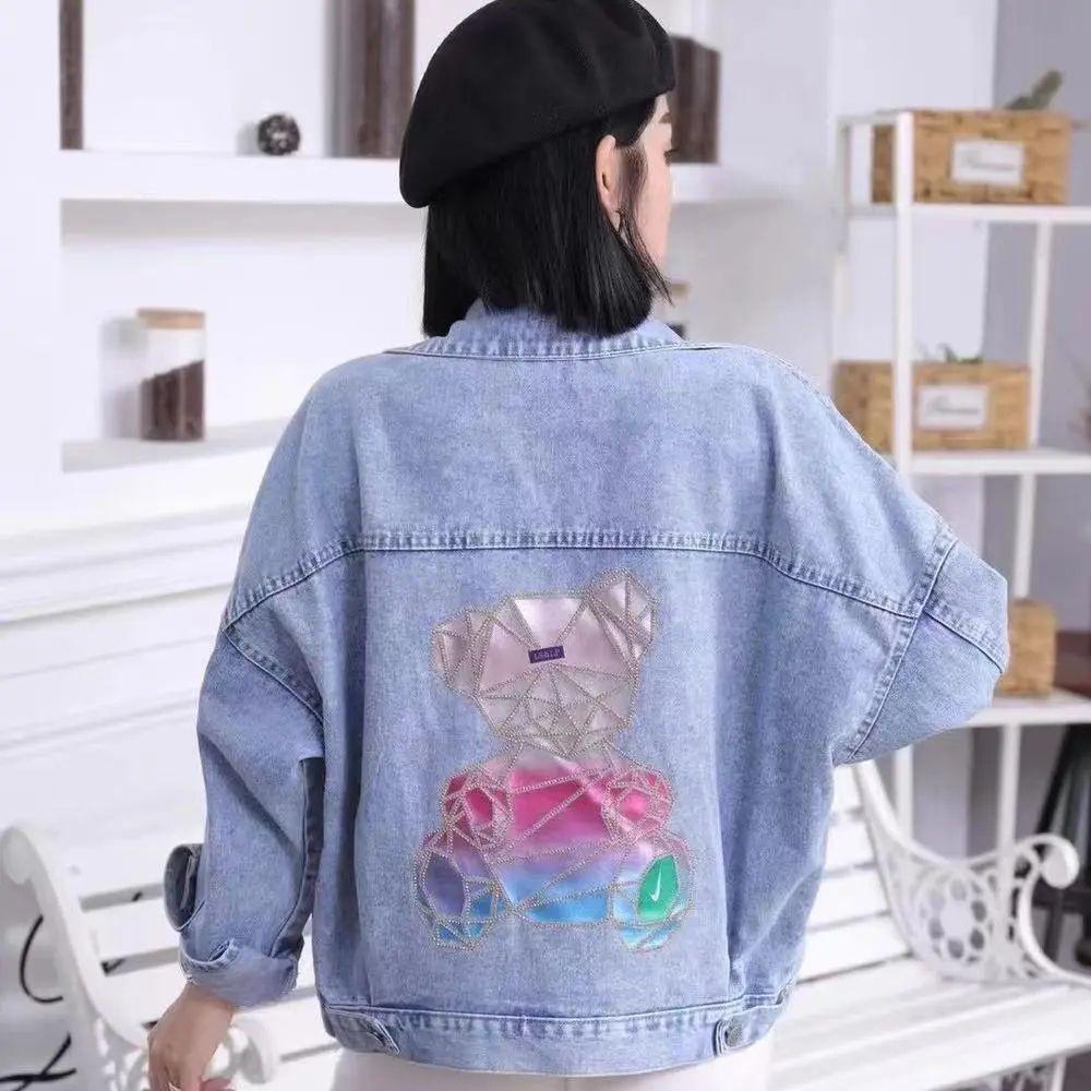 Spring Autumn New Denim Jacket Women Short Paragraph Slim Slimming Hole Embroidered Denim Female Clothing Overcoat