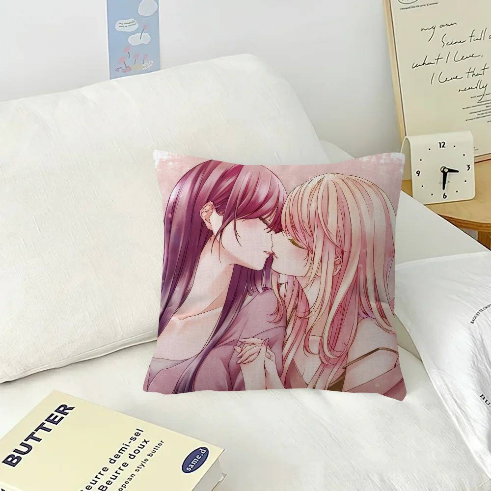 Anime citrus girl  Pillow Cushion Cover Pillowcase Living Room Sofa Home Decor Customized