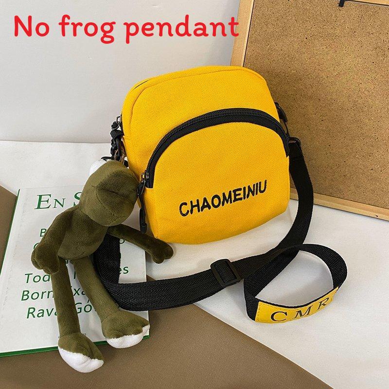 Canvas Small Circle Bag With Zipper Closure For Casual Daily Use Womens Fashion