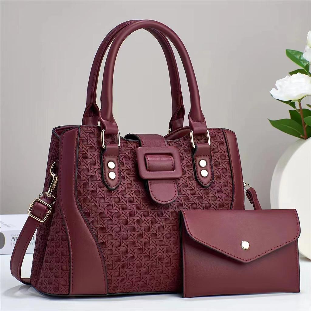 WTEMPO Jednobarevné kabelky s velkou kapacitou, sada 1 velké tašky + 1 malé tašky, dámské crossbody tašky, retro tašky přes rameno