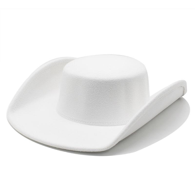 

Осенне-зимняя шерстяная шляпа с плоским верхом, большой полевой цилиндр, универсальная фетровая шляпа, дамская шляпа в стиле французской Хепберн M（56-59cm）