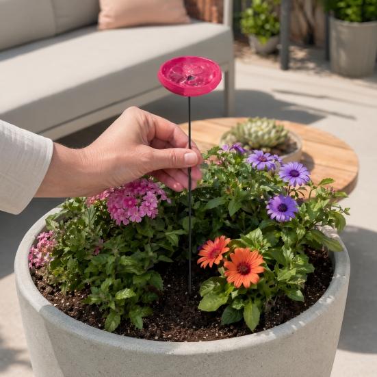 Garden Pollinator Cup Bee Drinking Cup Bee Watering Station with Stake Pollinator Water Feeder for Bees Butterflies Hummingbirds Outdoor Backyard