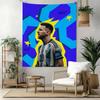 Football Messi Handwoven Tapestry Rustic Farmhouse Made For Studio Wall Balcony Living Room Four Seasons Boho Decor Gift For New Home