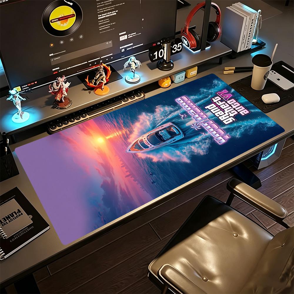 Gta Customized Name Mouse Pad Desk Mat HD Print Desk Pad Non-Slip Rubber Base Computer Decor Item Office Use