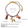 Fashion Creative Simple Color Rope DIY Pendant Bracelet Stainless Steel Gold-plated Love Pendant Necklace Jewelry Women