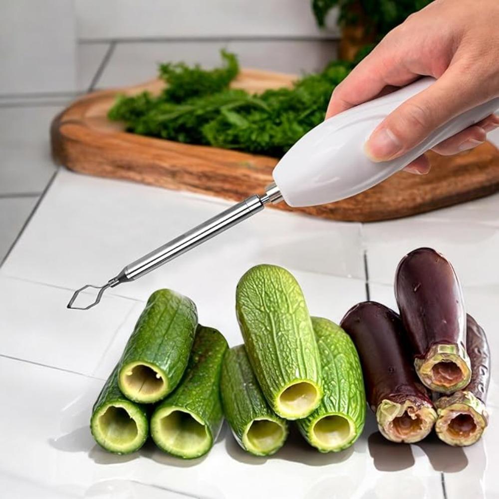 Replaceable Head Electric Vegetable Core Digger Wear-resistant Effort-saving Electric Fruit Corer Efficient Stainless Steel bianco