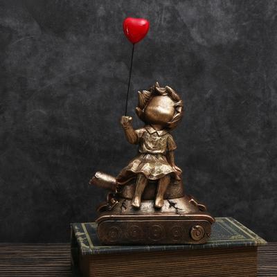 2025 Nová soška Tank Girl s balónky Sochy Banksy Figurky Kolekce Interiérová dekorace Doplněk Pop Street Pryskyřičné řemesla