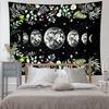 VIKAMA Vintage Floral Moon Phase Tapestry Bohemian Flower Star Moon Wall Blanket for Bedroom Living Room Dormitory Decor