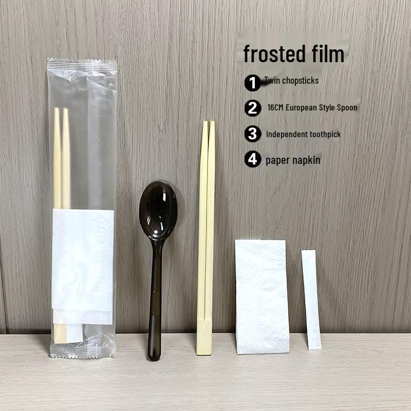 Handun 4-Piece Disposable Bamboo Cutlery Set