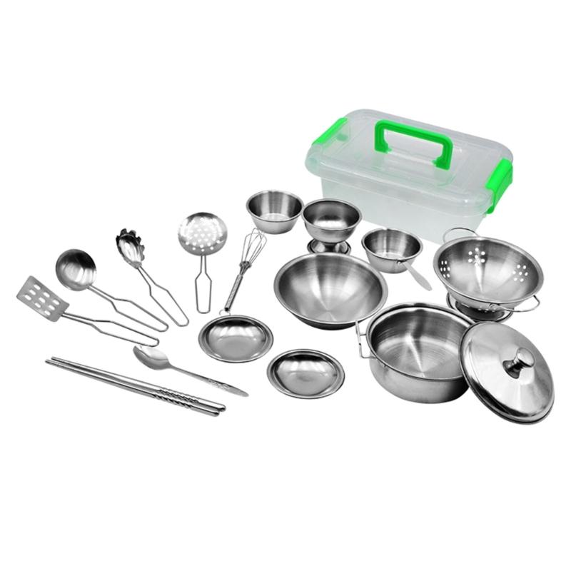 Kitchen Toy Cooking Utensils Set Pretend Play Pots Pans Toy Cookware Kits Interactive Learning Role Play Education Toy 1