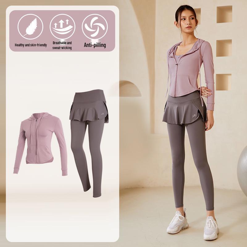 

Женский утягивающий комплект для йоги с высокой талией - быстросохнущая одежда для спортзала с эффектом лифтинга бедер для весны и осени M (48-53 kg)