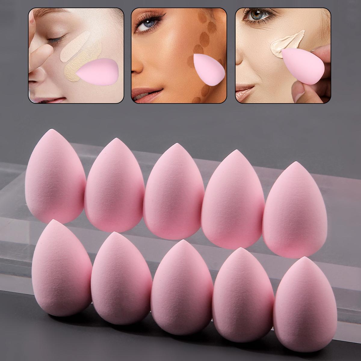 

10PCS Mini Pink beauty egg set, water drop powder puff, makeup sponge tool, foundation, liquid makeup egg, sponge powder puff розовый