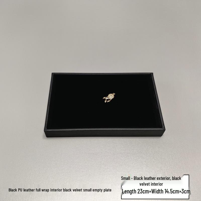 Hengjing Black Leather Jewelry Box with Velvet Interior for Studs, Rings, Necklaces, and Bracelets