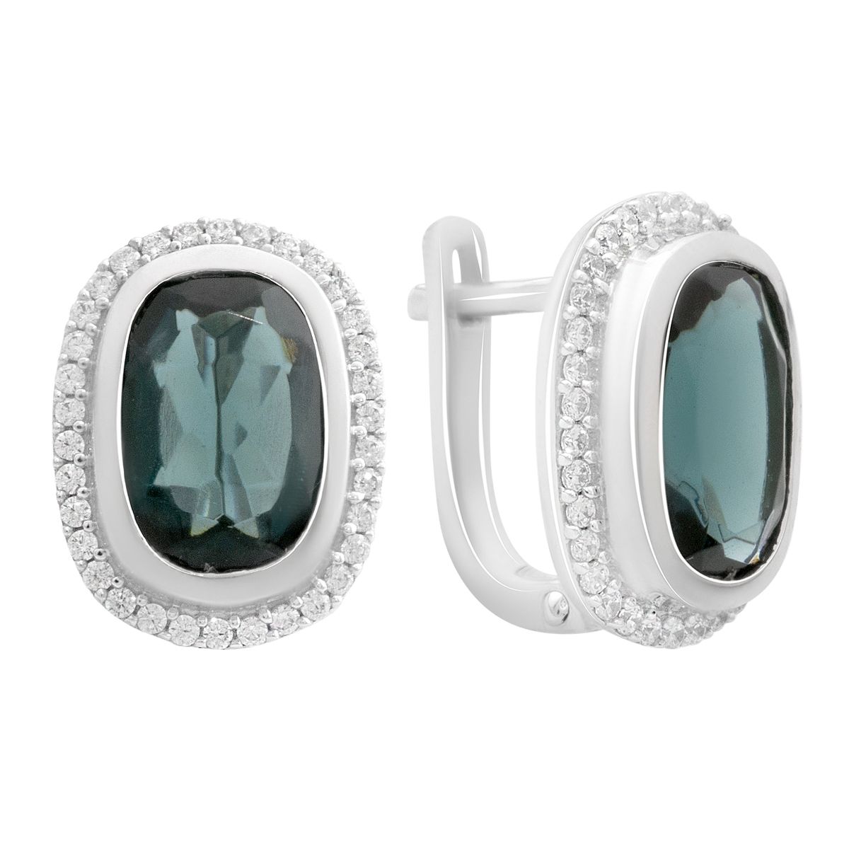 

Срібні сережки з топазом Лондон Блю 7.078ct (2188742) синій