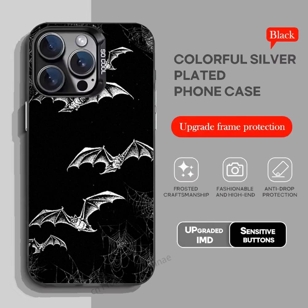 Goth Vampire Bat Gothic phone Case for iPhone 17 11 12 Pro Max Plus Mini Air SE 16e 14 15 16 13 Soft Shell