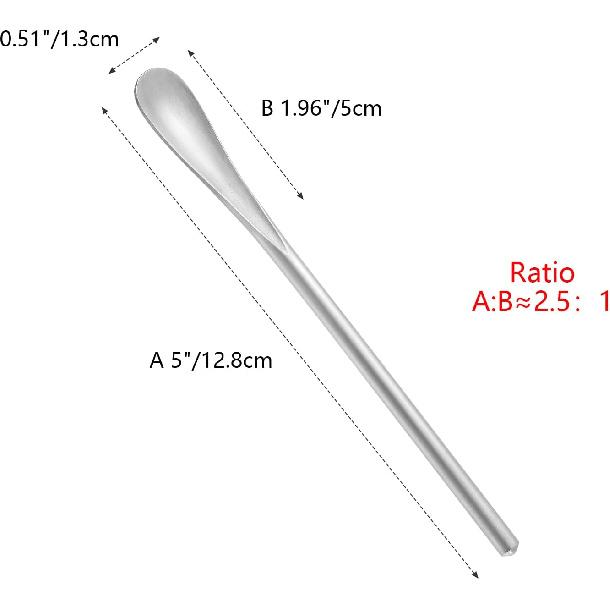 5Inch/12.8cm Coffee Stirrers Spoon,Silver Stainless Steel 304# Coffee Stir Sticks,Round Solid Handle Cocktail Beverage Iced Tea Stirring Stick,Drink