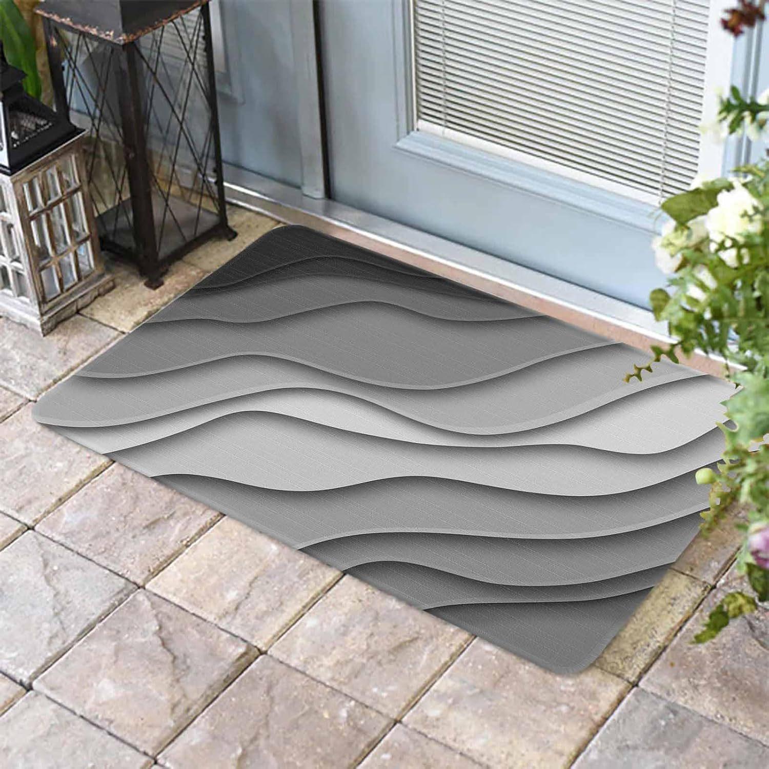 

Минималистичный волнистый ковер, напольный коврик, ванный коврик, впитывающий и грязеотталкивающий, коврик для ног, придверный коврик 40 * 60Cm