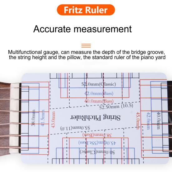 Guitar Neck Ruler Accurate Portable for Guitar Action Ruler Gauge PVC String