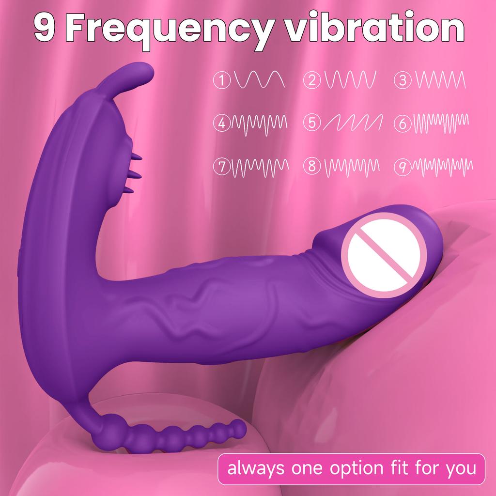 Wearable Sex Toy Vibrator Dildo 3 in 1 Panties Masturbator G Spot Clitoris Stimulator Massager for Women Couples Adults 18