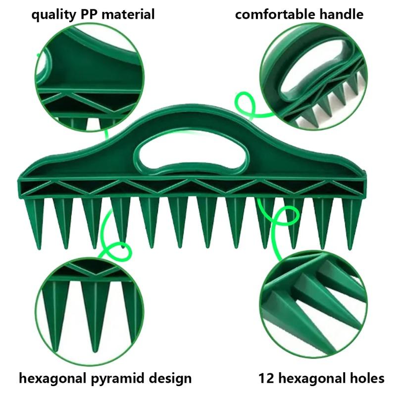 Hand Dibbler 12-Hole Fast Seeding Garden Seeder Tool Seed-in Soil Digger and Soil Spacer Planting Aids for Efficient Gardening