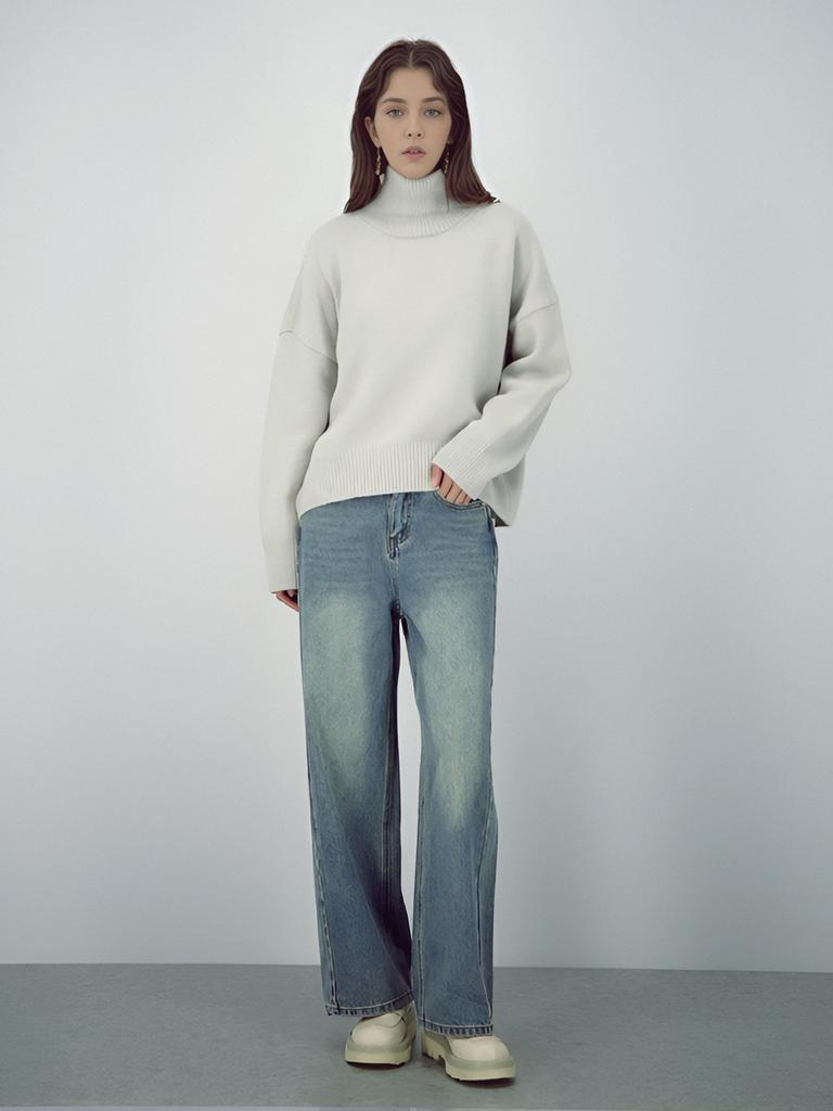 ACUD Wool Turtle Neck Knit _L.Grey