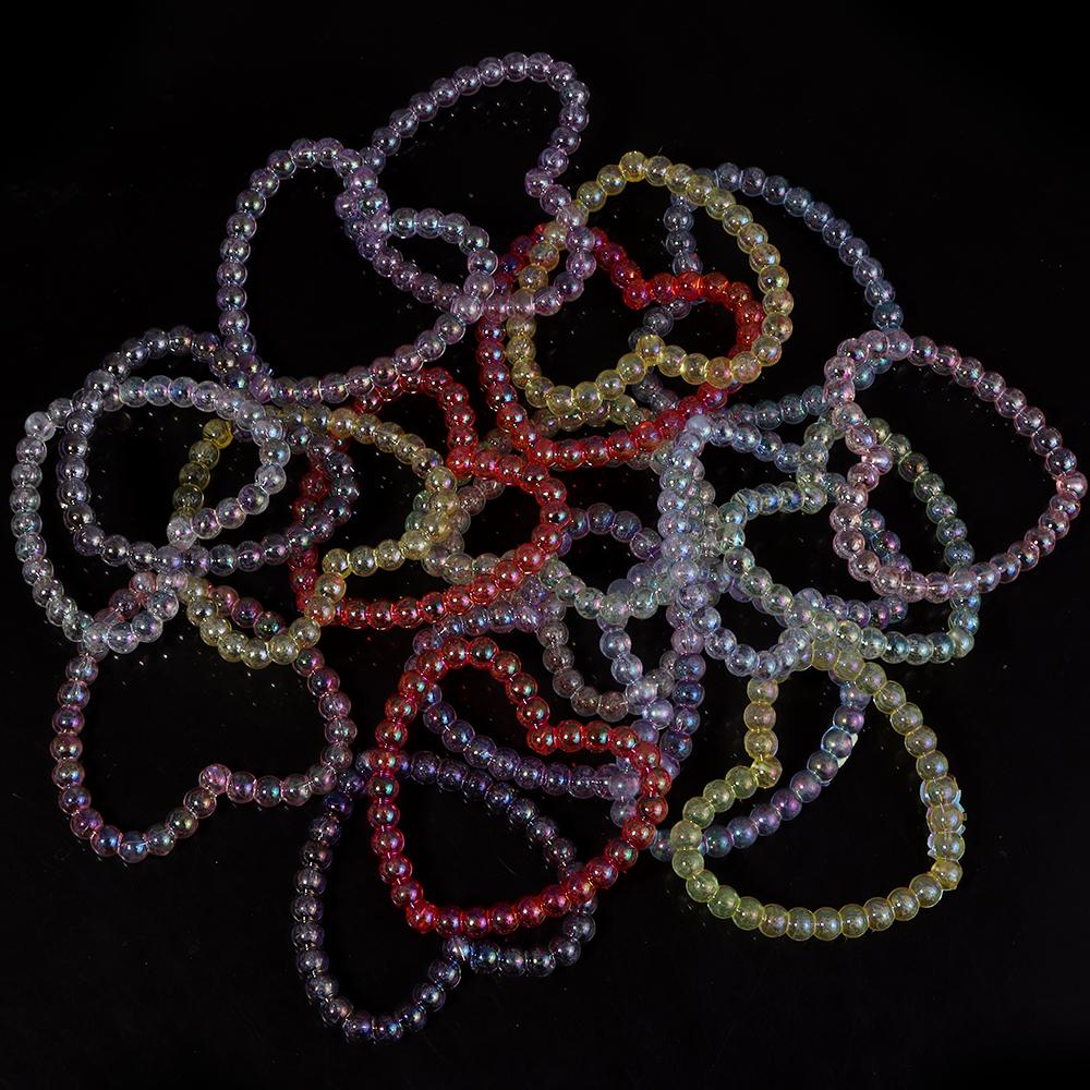 20 Stück/Los Bunte Herz Runde Hohlperlen Lose Abstandshalter Acrylperlen Für Schmuckherstellung DIY Anhänger Armband Ohrring Zubehör