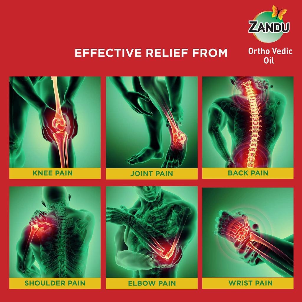 Zandu Ortho Vedic Oil 120 ml x Pack Of 2 Ayurvedic Massage Oil For Knee Joint And Muscle Comfort Herbal Body Oil For Daily Care