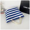New Striped Large Capacity Shopping Bag Compilation Tote Bag