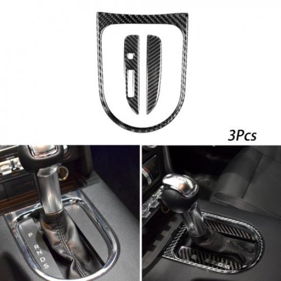 Carbon Fiber Center Console Gear Shift Panel Trim For Ford Mustang 2015-