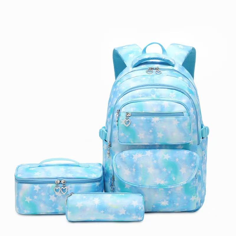 Dreiteiliger Rucksack, Schultasche für Grund- und Sekundarschule, Spritzwassergeschützter Rucksack, Rückenschonender und Gewichtsreduzierender Schulrucksack.