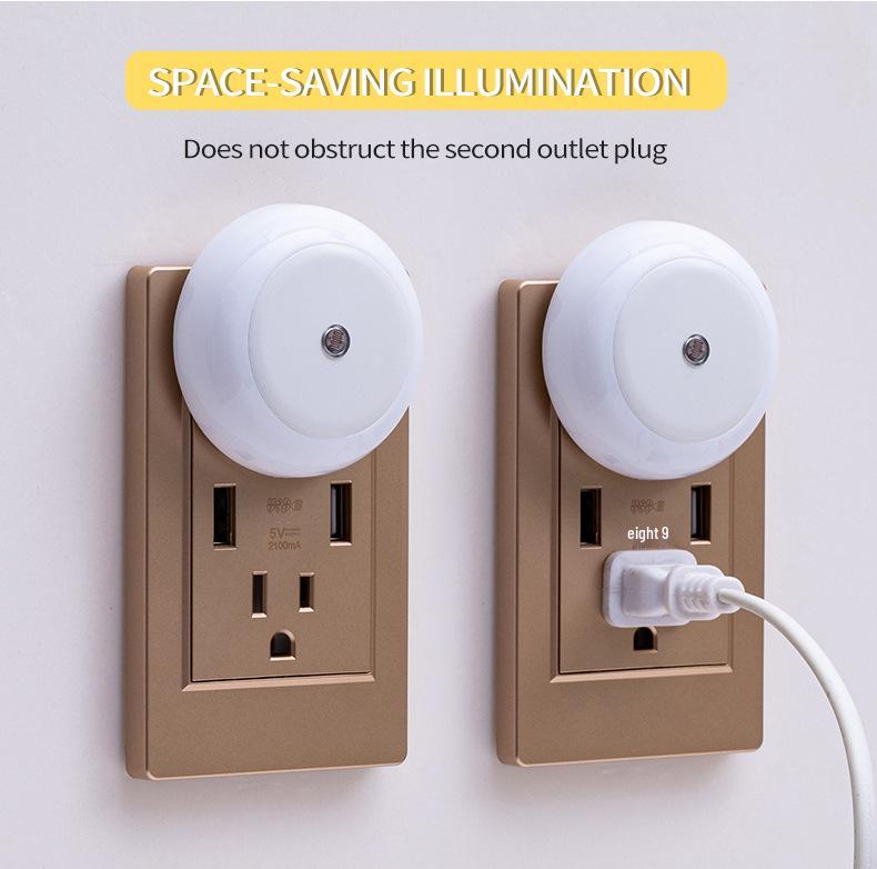 4-Pack EU Plug Light-Controlled Night Lights for Bedroom, Living Room, and Bathroom