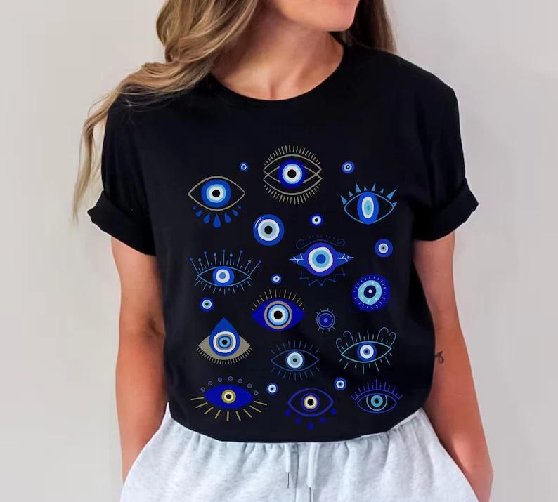 Evil Eye T-Shirt, Greek, Turkish Tee XL