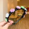Colorful Flower Double Bangs Hairpin Hairband Korean Kids Teeth Headband  Headwear