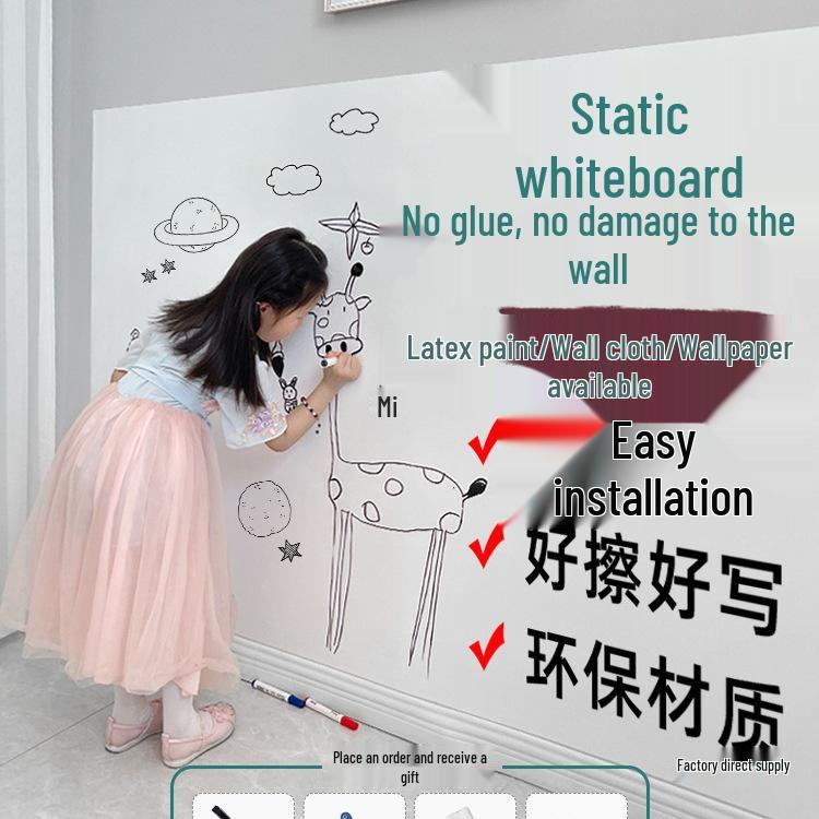 Removable Erasable Whiteboard Wall Sticker - Perfect for Graffiti or Writing In Kids' Rooms or Bedrooms.