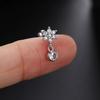 1pc Fashion exquisite Zircon gold color Snowflake Stud Earrings For Women Girls simple Fashion Piercing Helix Tragus Jewelry