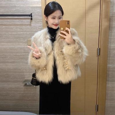 Luxury Faux Fur Coat Women Winter Warm Jacket High Quality Fashionable Outerwear Elegant  Coat