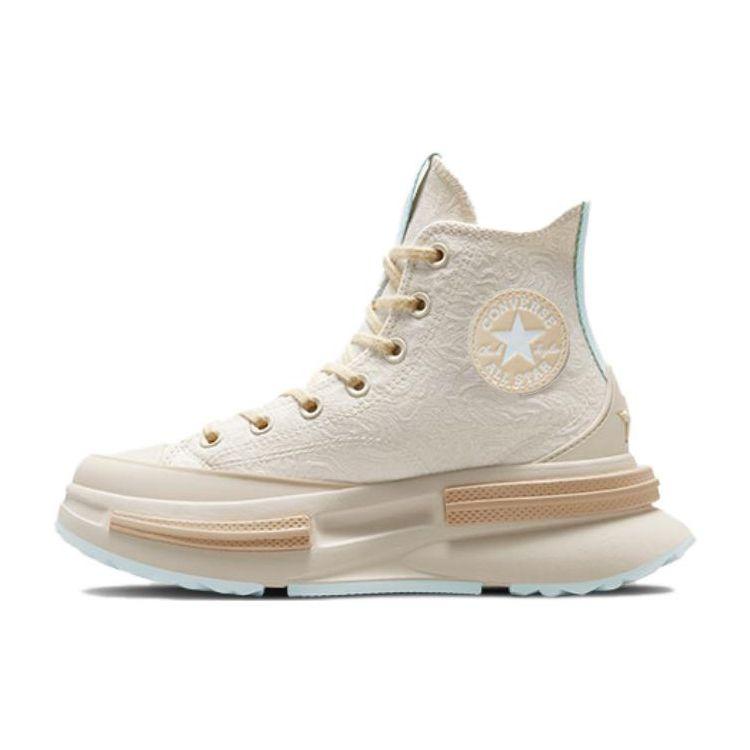 Converse Run Star Legacy CX Platform Swirl Jacquard High Top Canvas Shoes Unisex Sneakers Beige A03507C