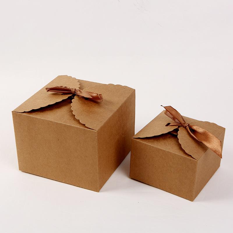 Custom Double-Door Square-Bottom Cake and Pastry Gift Box with Ribbon Bow