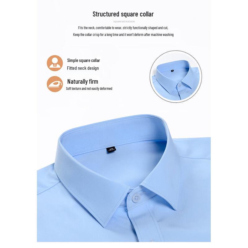ROMON Men's Wrinkle-Free Long Sleeve Business Shirt