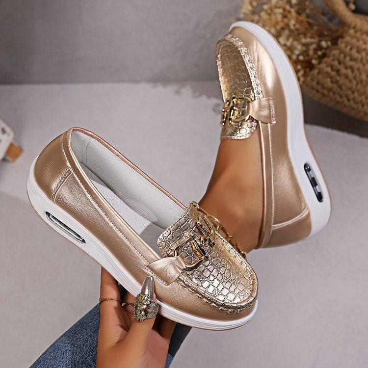 Luxury Designer Women Fashi Loafers Breathable Slip-On Vulcanized Shoe Large Size Wedge Heel Lightweight Woman Casual Sneakers