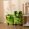 Folding Waterproof Oxford Cloth Shopping Bag with Trolley Wheels