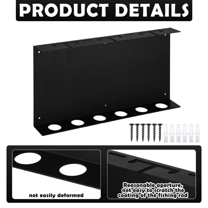 Compacts Vertical Wall Mounted Fishing Rod Storage Rack Rod Mount Brackets Fishing Rod Wall Organizers For Organization